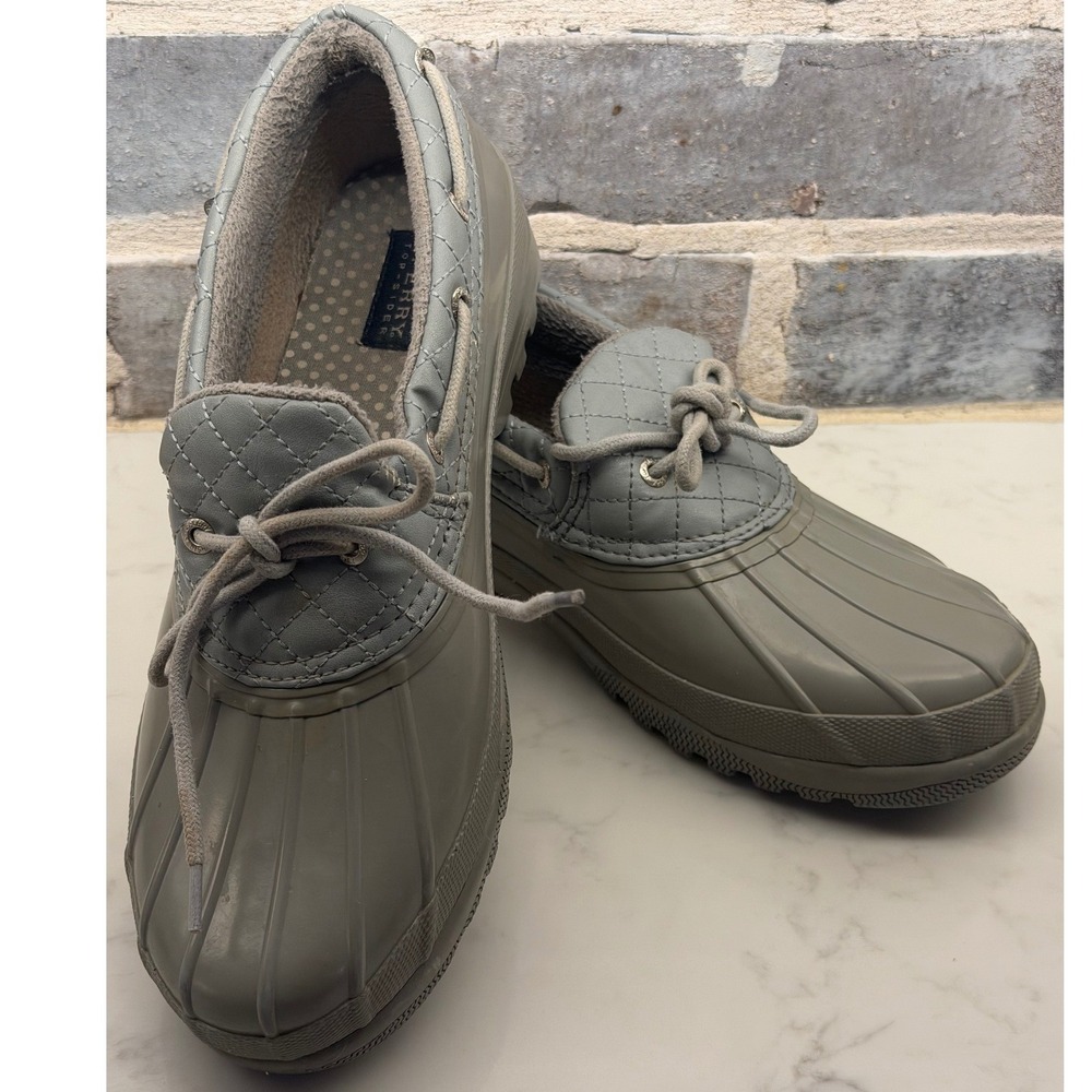Sperry Top-Sider Womens Saltwater Gray Waterproof Duck Shoes STS90777 Size 9